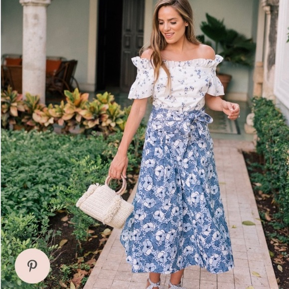 Veronica Beard Dresses & Skirts - Veronica Beard Caralina Tie-Waist Midi Skirt